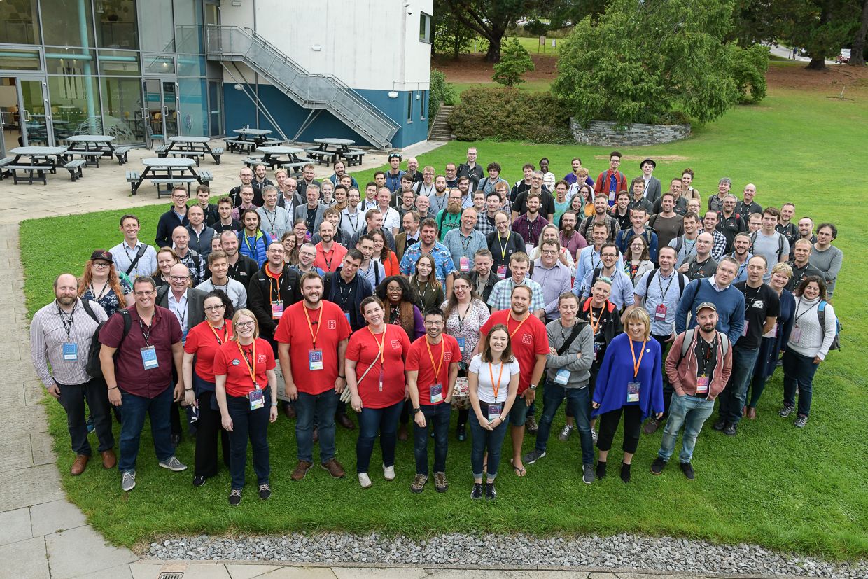 Group picture taken of staff and attendees at the end of our 2019 conference